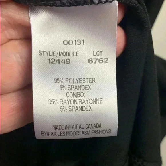 Laura Black Cowl Neck 3/4 Sleeve Relaxed Blouse w Sparkle Insert, Lightweight - Picture 5 of 7